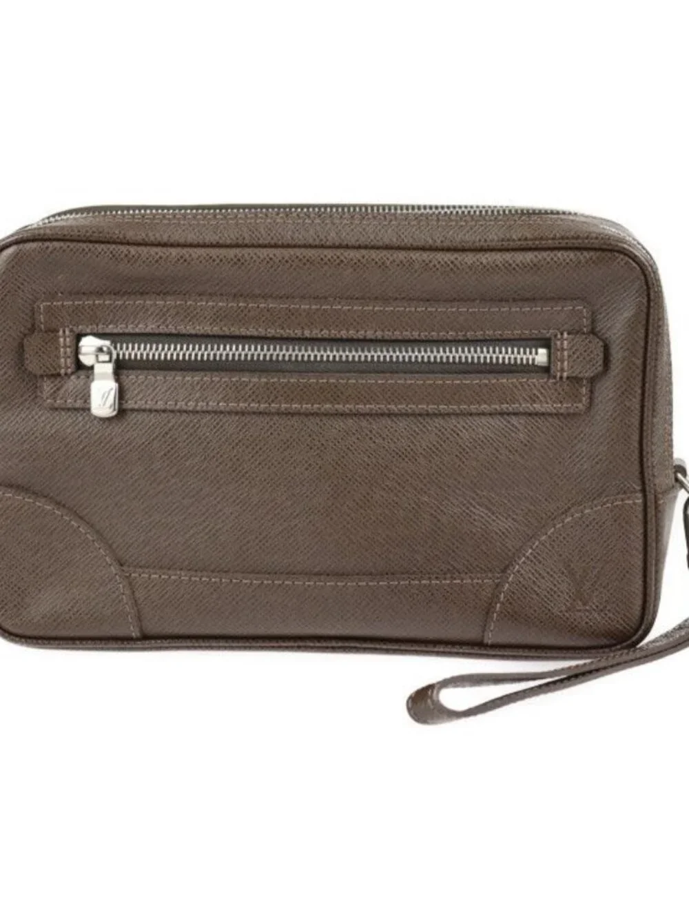Louis Vuitton Pavel Second Bag Leather Grizzly Brown Silver Hardware
